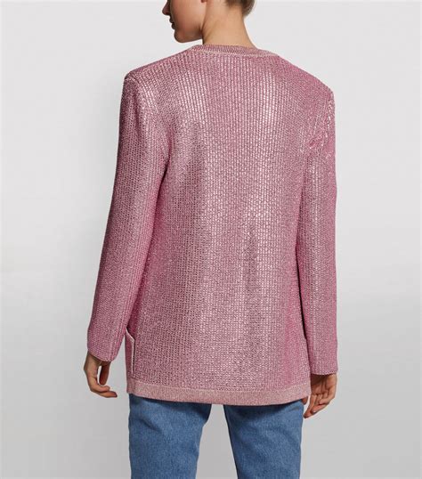 gucci pink crystal cardigan farfetch